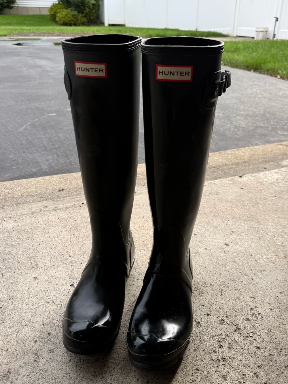 Hunter Black Tall Women's Rain Boots Size 10